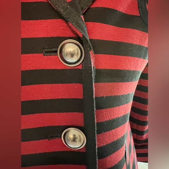 Banana Republic Burgundy and Black Stripes 3/4 Sleeves Jacket - Picture 6 of 8